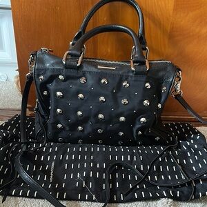 Rebecca Minkoff Black Studded Satchel Handbag